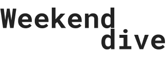 Logo spelling `Weekenddive`