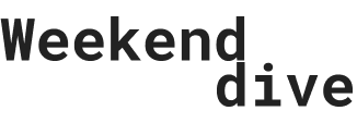 Logo spelling `Weekenddive`
